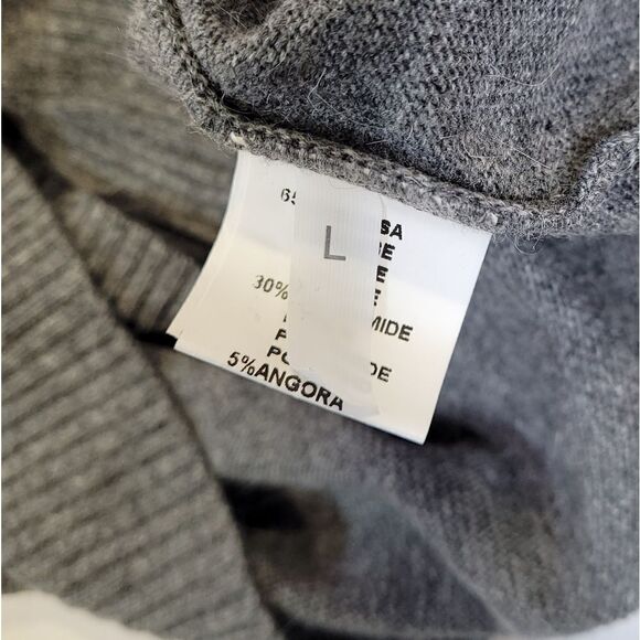 SISTE'S Y2K gray angora blend lace trim cowl neck sweater tunic‎ dress M - Picture 5 of 10
